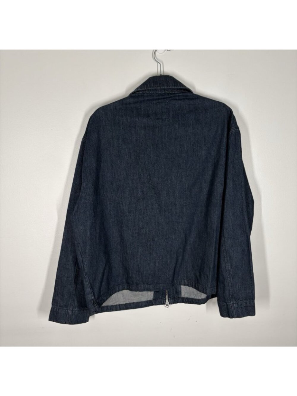 Zara Men Size L Blue Dark Wash Denim Cotton Casual Full Zip Jacket NWT - Picture 11 of 11